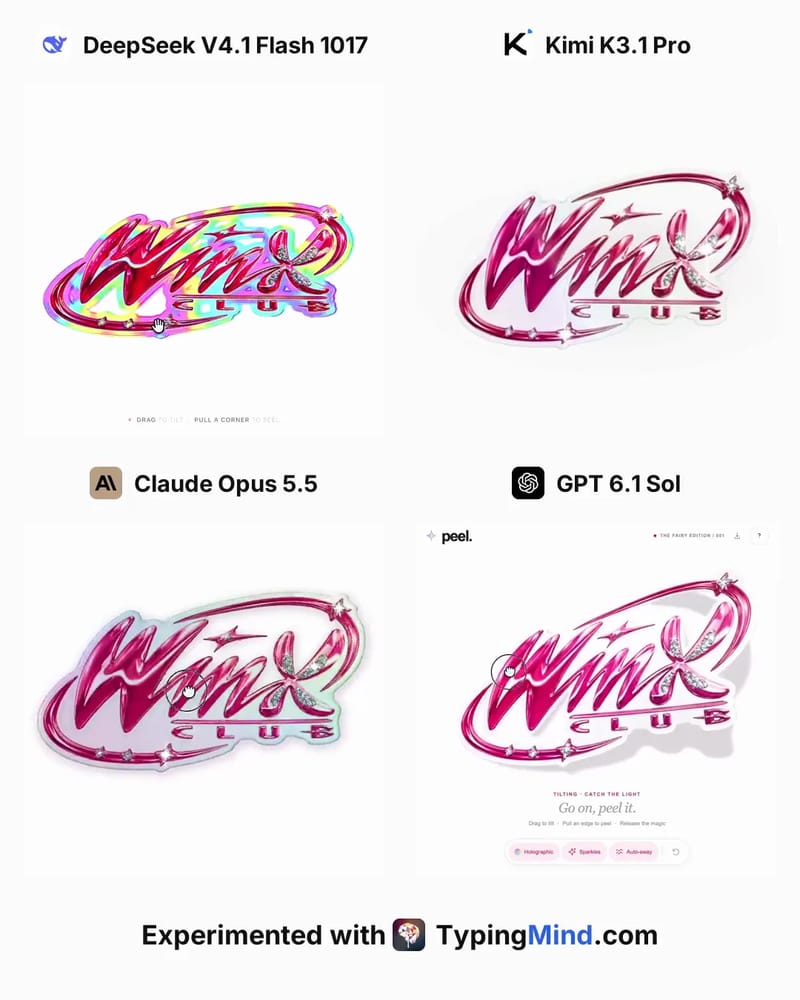 Sticker Peel Effect: Four Models result preview