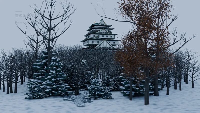 Snowy Japanese Castle and Forest result preview