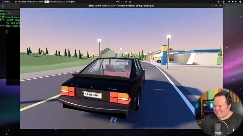 Saab 900 Simulator in Blender and Godot result preview