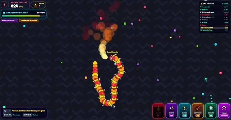 Snake arena with abilities result preview