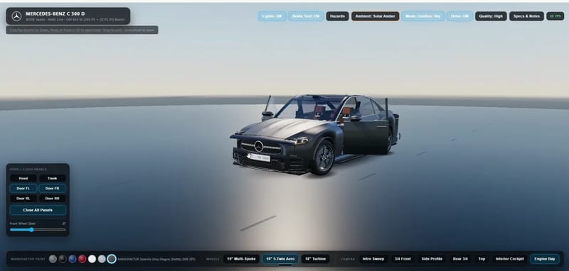 Interactive Mercedes W206 Model result preview